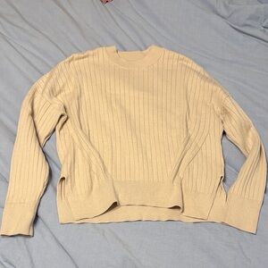 Abercrombie Soft AF Collection Cream Ribbed Sweater